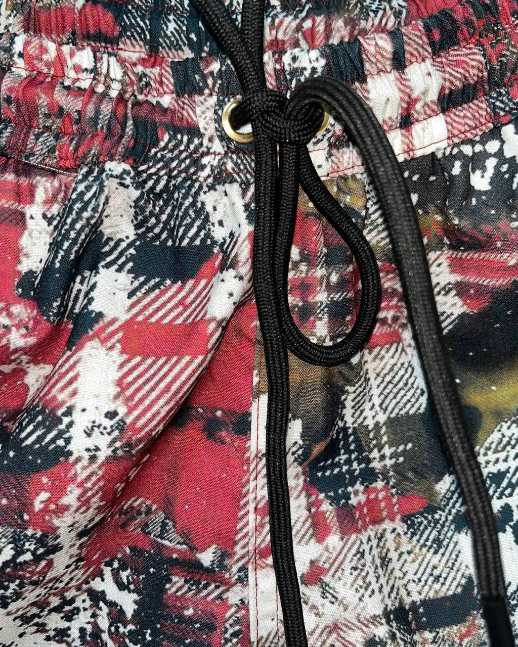 Women’s Red Grunge Plaid Wide Leg Pants